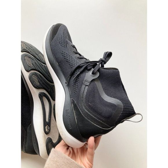 LULULEMON ChargeFeel Workout Mid Black Seamless Sneakers Running Shoes, Size 9 - Picture 10 of 16